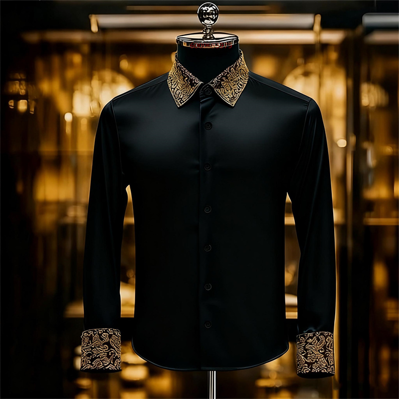 Men'S Formal Ethnic Wear - Camicia floreale squisita in stile etnico