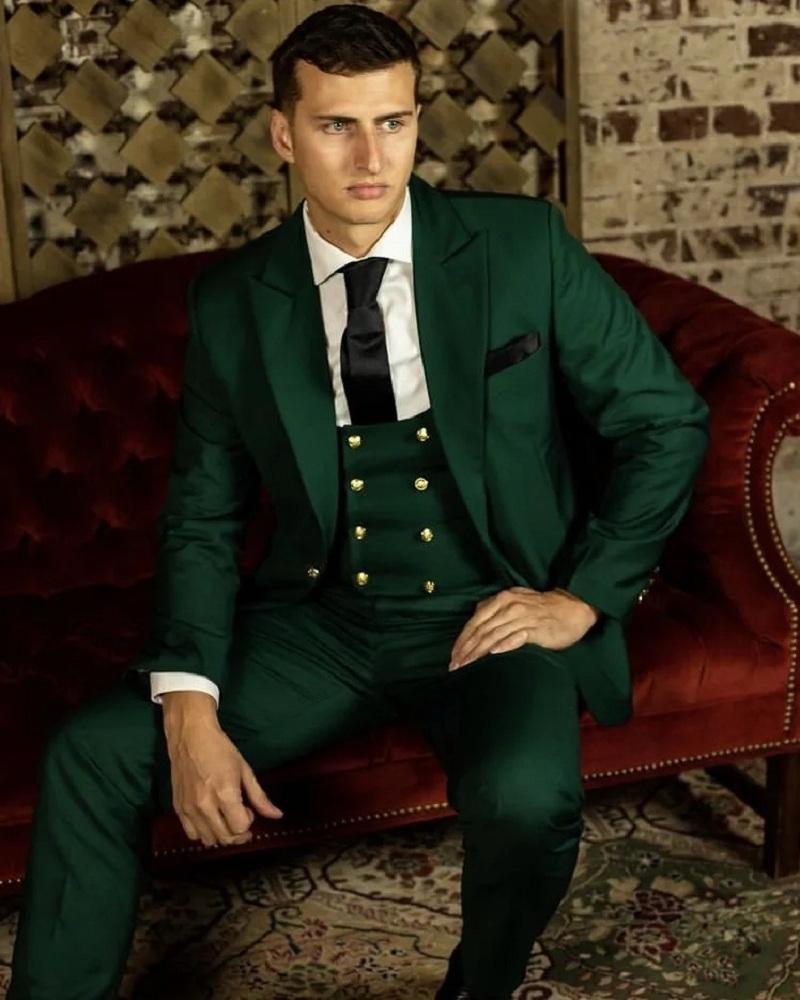 Latest Men Formal Wear - Completo Classico Verde da Uomo, Abito