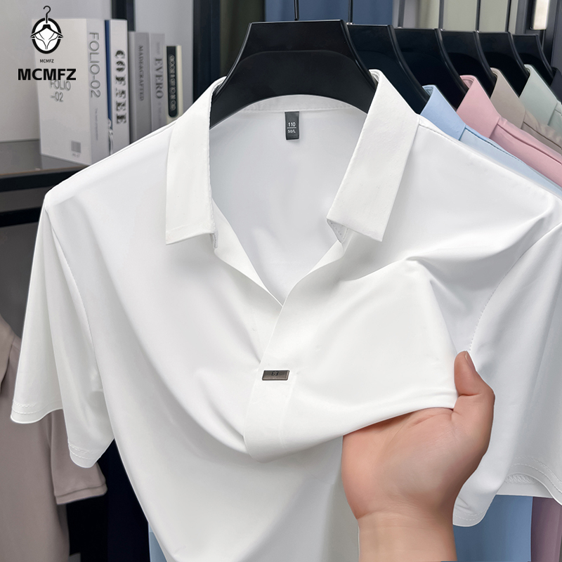Men Formal Wear In Summer - Camicia da uomo con risvolto piatto