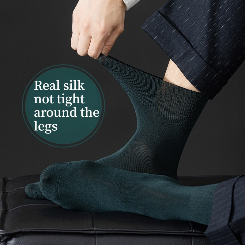Men Formal Wear Green - Calzini da Uomo in Vera Seta