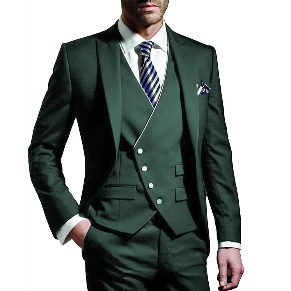 Men Formal Wear Green - Abito da uomo verde militare 3