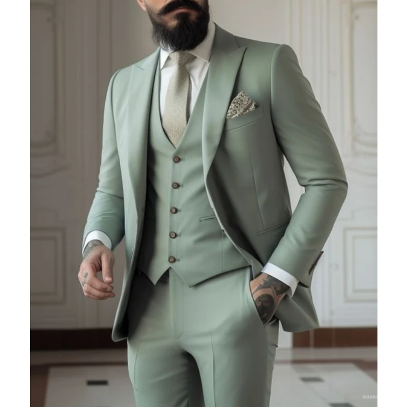 Men Formal Wear Green - Abiti verde chiaro Abiti da uomo