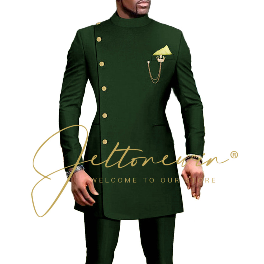 Men Formal Wear Green - Abito verde scuro per uomo Blazer
