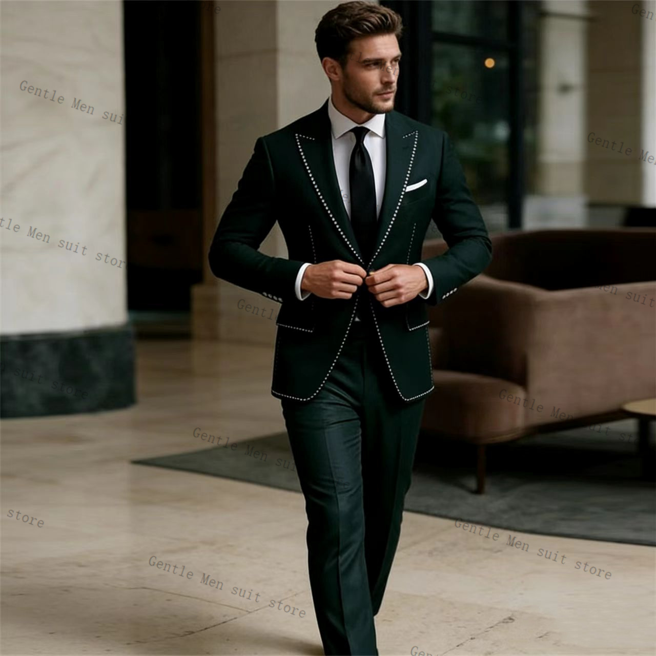 Men Formal Wear Green - Completo da Uomo Verde Lusso con
