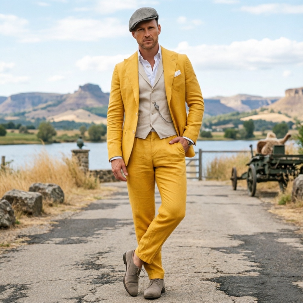 Completo da uomo in lino verde - Men Formal Wear Green recensione e prezzo