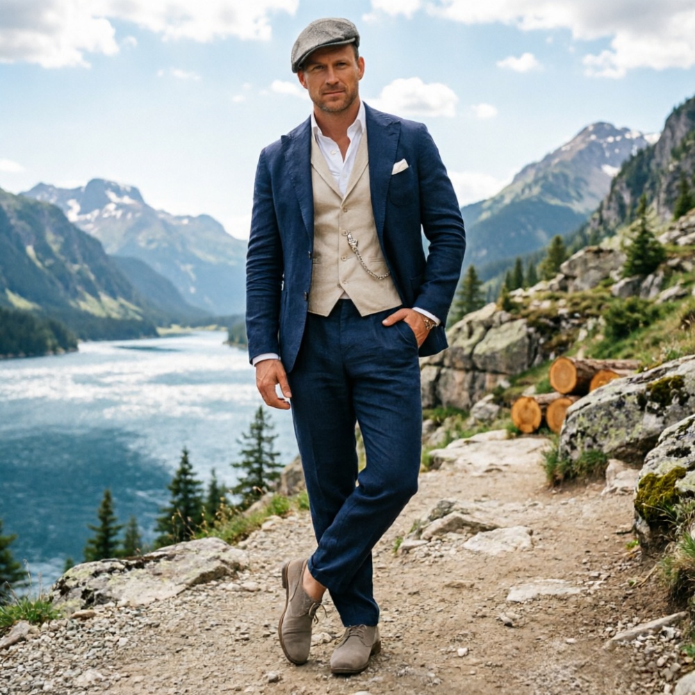 Completo da uomo in lino verde - Men Formal Wear Green recensione e prezzo